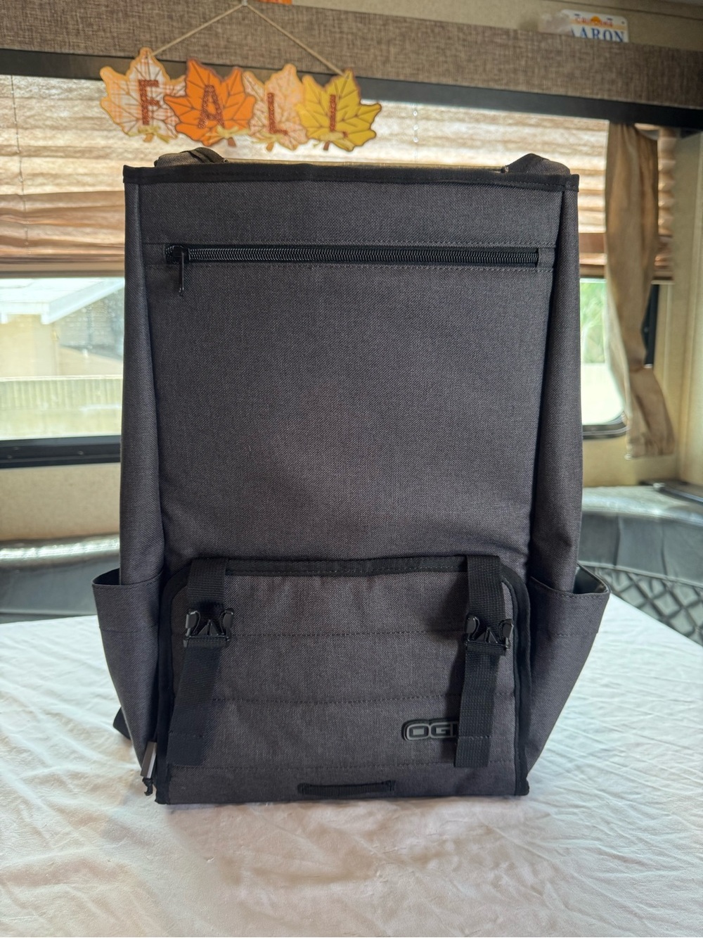 OGIO Dark Gray Roll-Top Backpack with Front Pocket